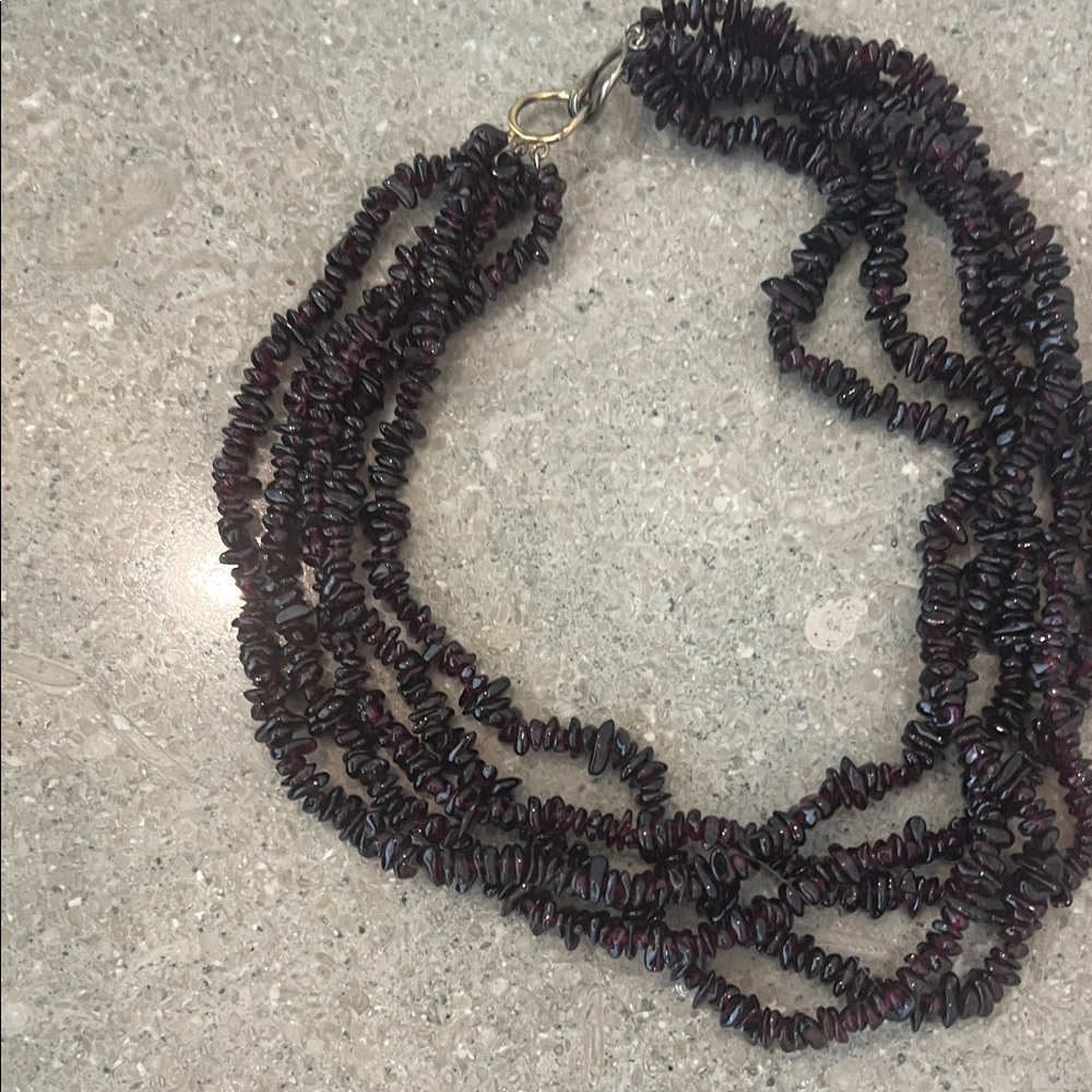 Elegant Multi-Strand Garnet Necklace